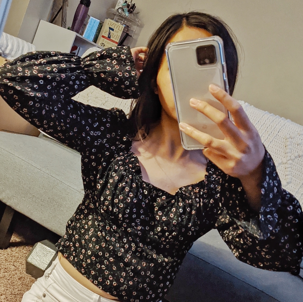 Girly Floral Boho Crop Top